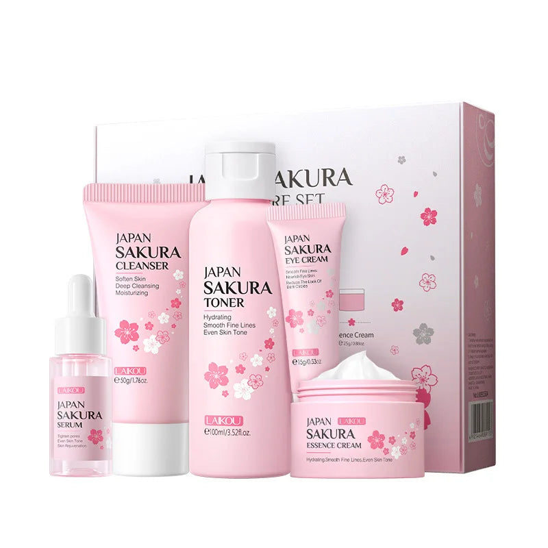 Skin Care Set Green Tea Facial Cleaner Soothes Skin Face Toner tea Serum Moisturizing Cream Repairing Eye Cream Kits