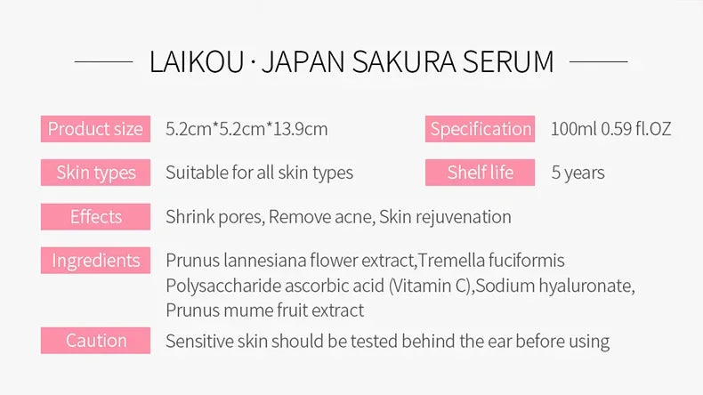 LAIKOU Cherry Blossom ou Rose Essence Solution